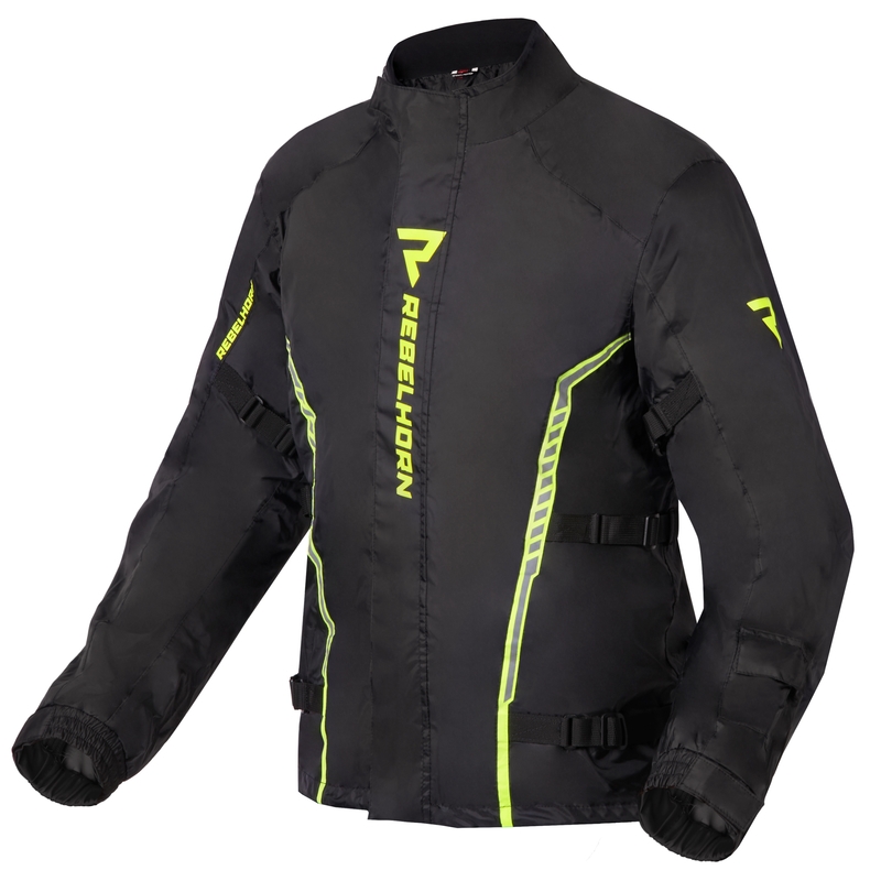 Motociklistička kišna jakna Rebelhorn Patrol crno-fluo žuta