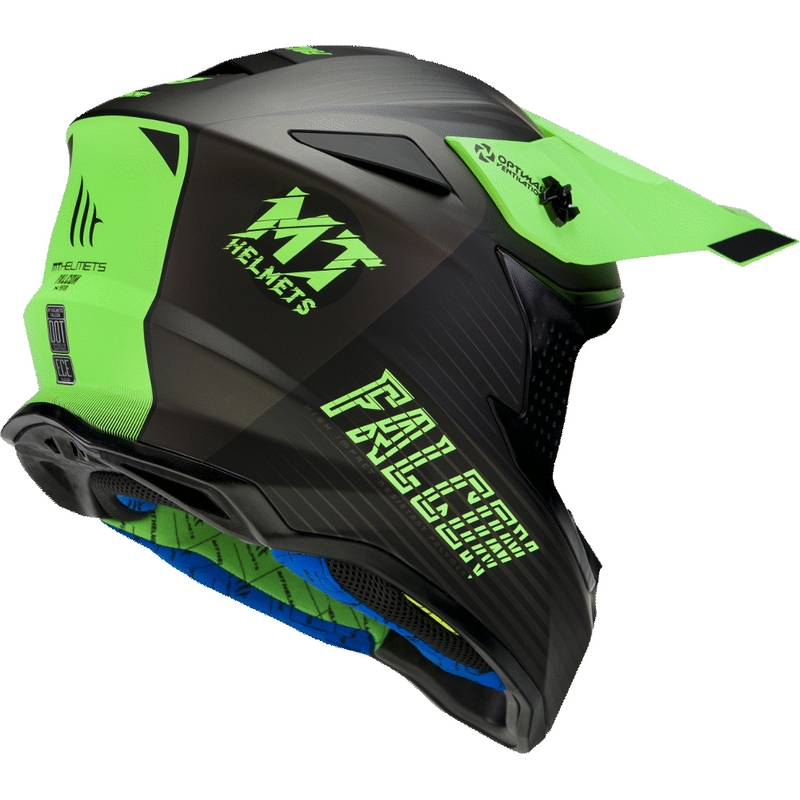 Motocross kaciga MT Falcon System crno-fluo zelena