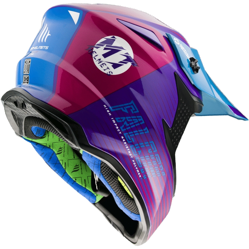 Motocross kaciga MT Falcon System roza-plavo-ljubičasta