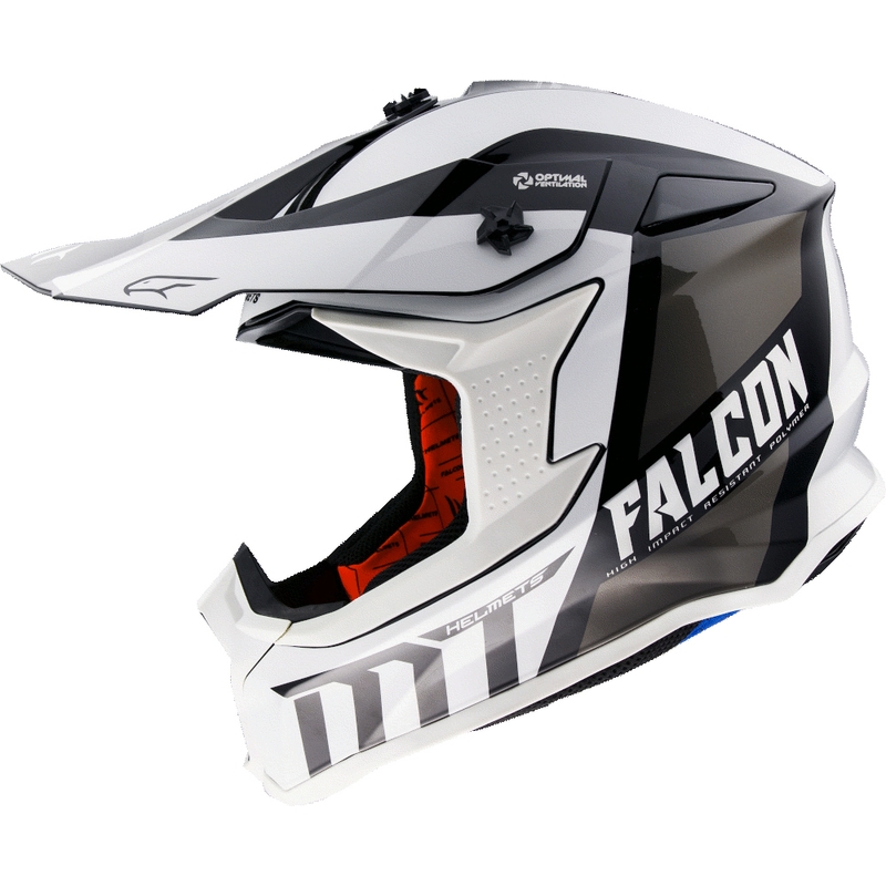 Motocross kaciga MT Falcon Warrior bijelo-crna