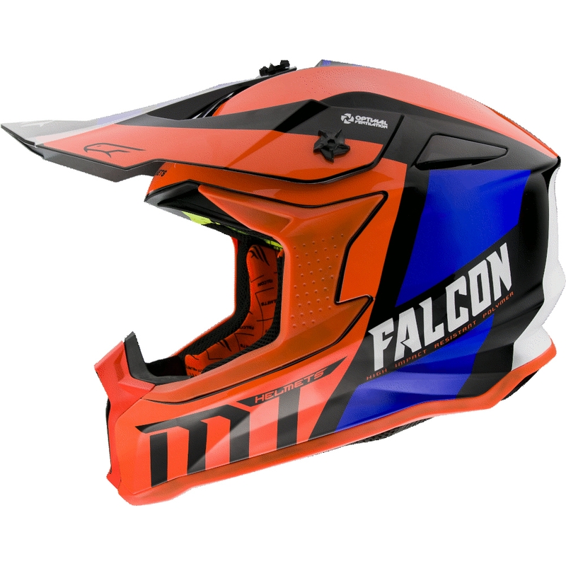 Motocross kaciga MT Falcon Warrior fluo narančasta
