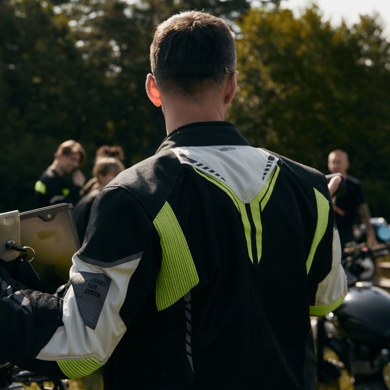 Ozone Flow motoristička jakna crno-sivo-fluo žuta rasprodaja