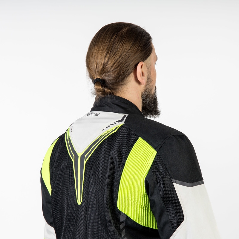 Ozone Flow motoristička jakna crno-sivo-fluo žuta rasprodaja
