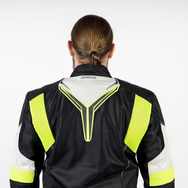 Ozone Flow motoristička jakna crno-sivo-fluo žuta rasprodaja