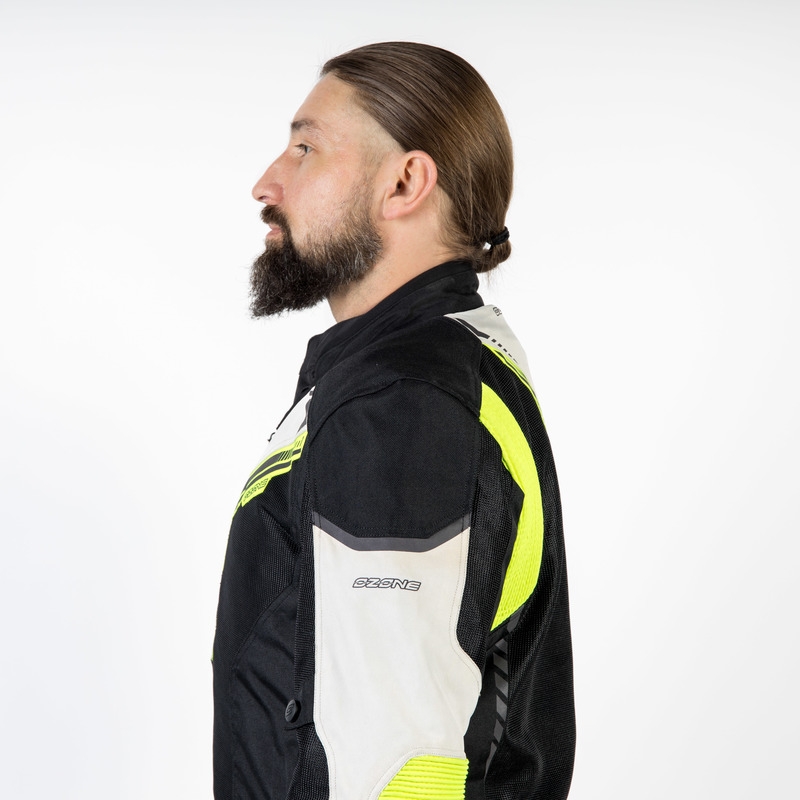 Ozone Flow motoristička jakna crno-sivo-fluo žuta rasprodaja