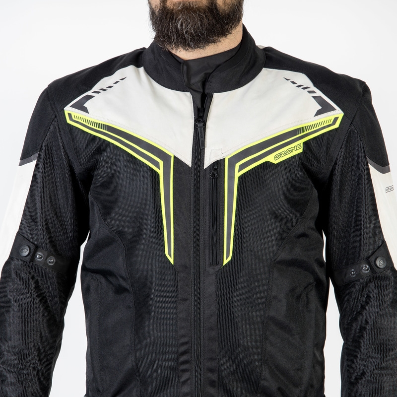 Ozone Flow motoristička jakna crno-sivo-fluo žuta rasprodaja