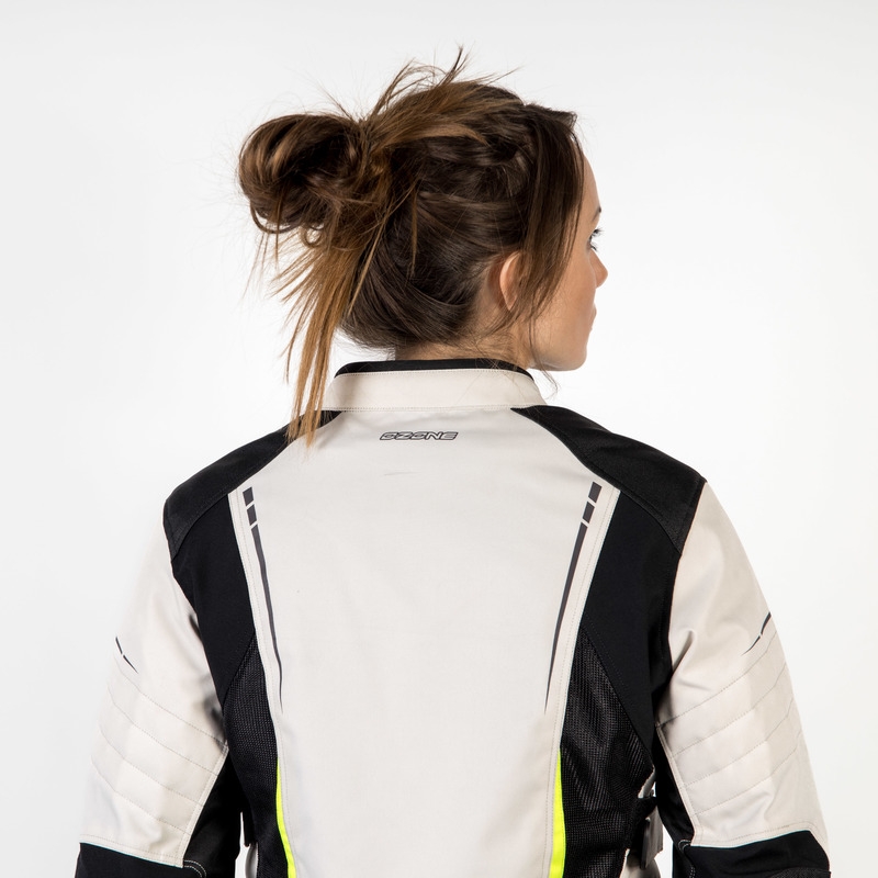 Ženska motoristička jakna Ozone Flow crno-sivo-fluo žuta rasprodaja