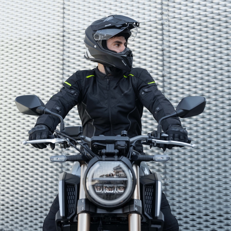 Motociklistička jakna Rebelhorn Hiflow IV crno-fluo žuta rasprodaja