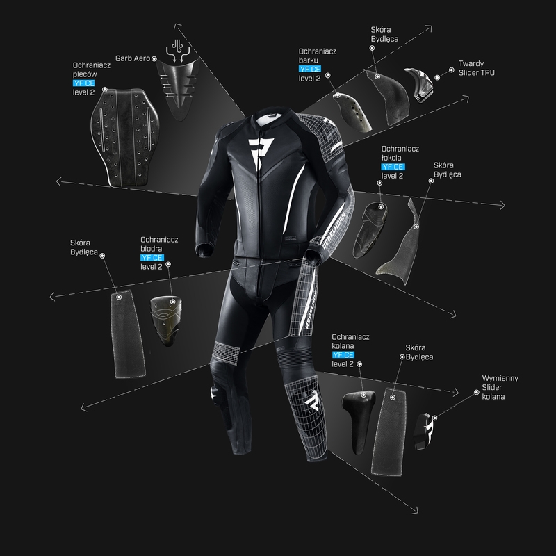 Motorističke hlače Rebelhorn Fighter crno-bijele rasprodaja