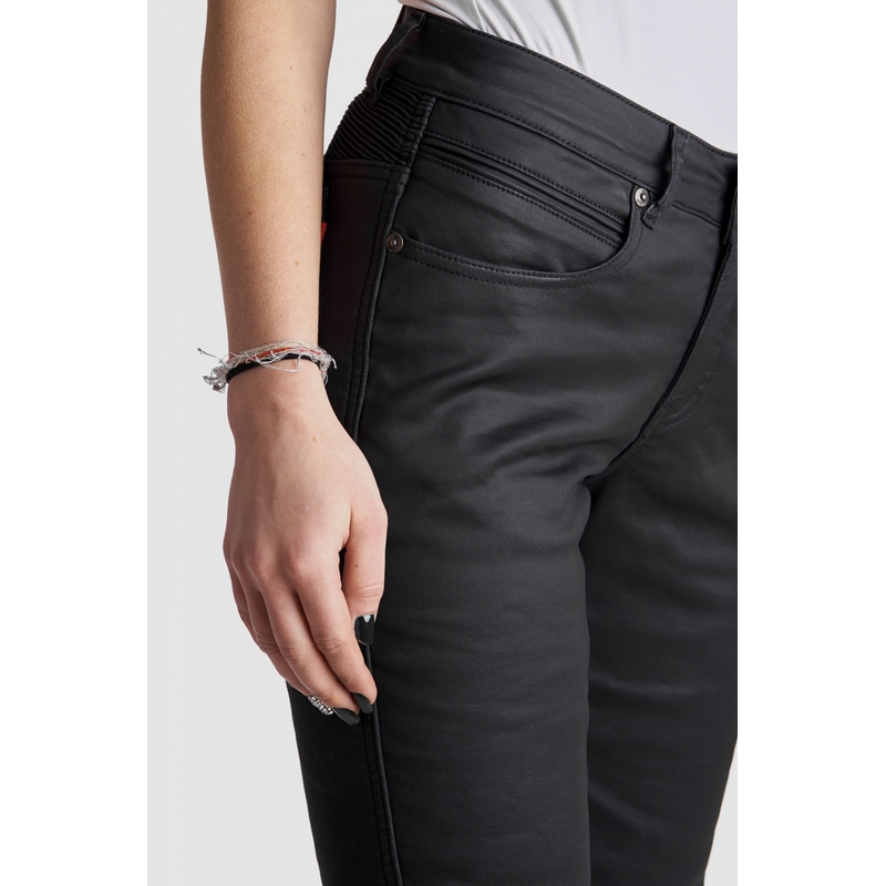 Ženske motociklističke traperice PANDO MOTO Lorica Kev 02 crne rasprodaja