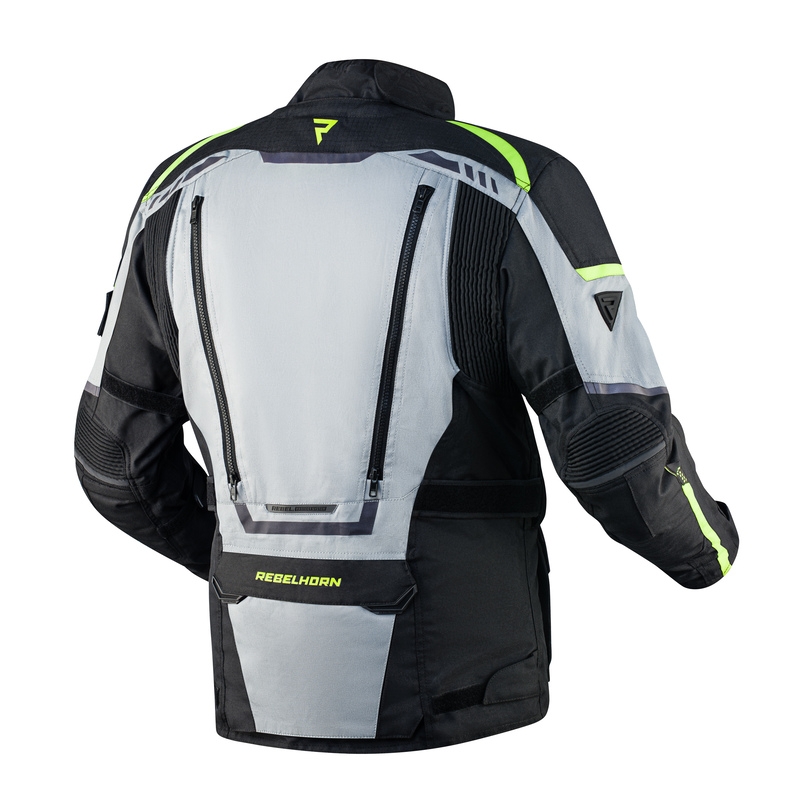 Motociklistička jakna Rebelhorn Cubby IV crno-siva-fluo-žuta rasprodaja