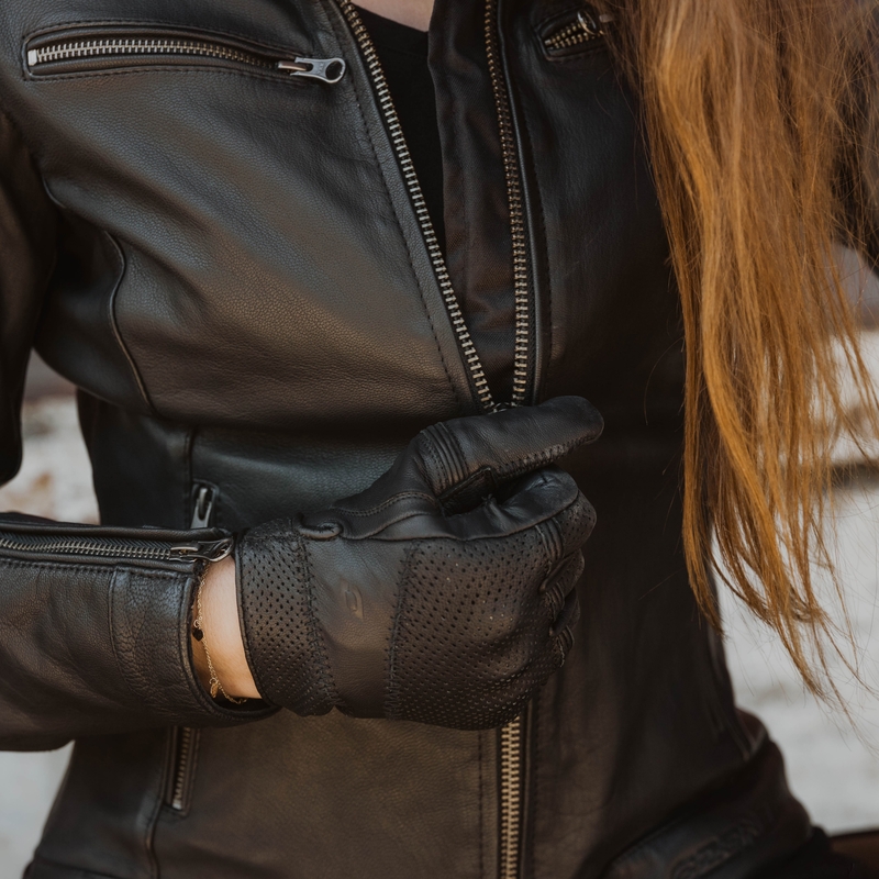 Ženska motoristička jakna Ozone Striker crna