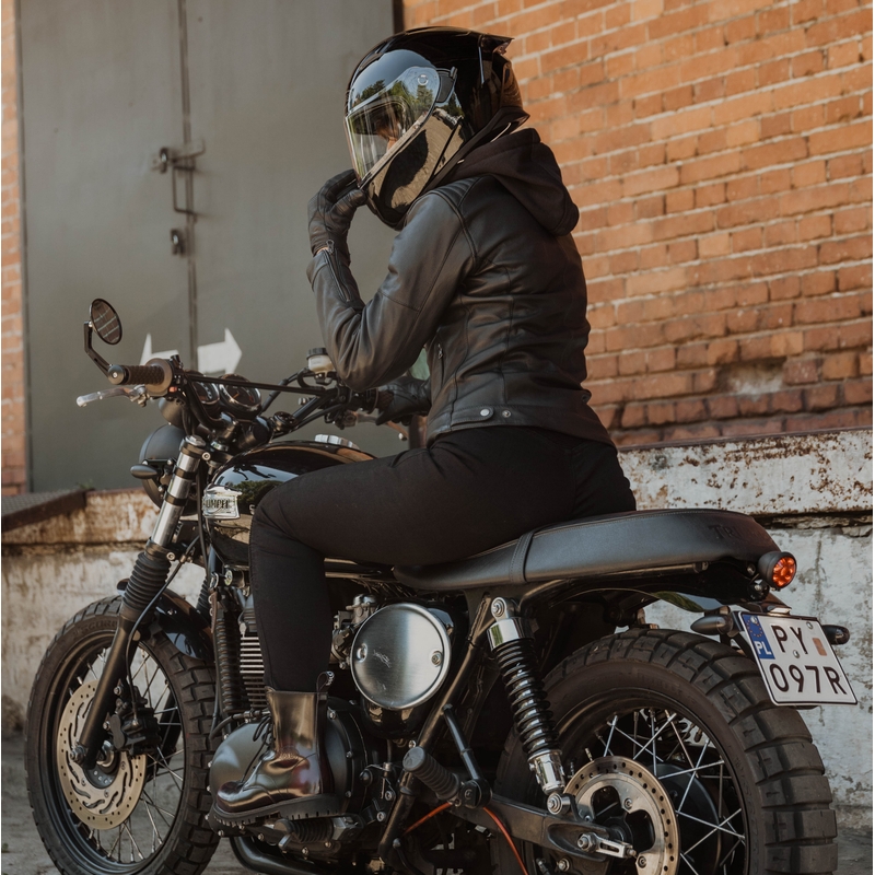 Ženska motoristička jakna Ozone Striker crna