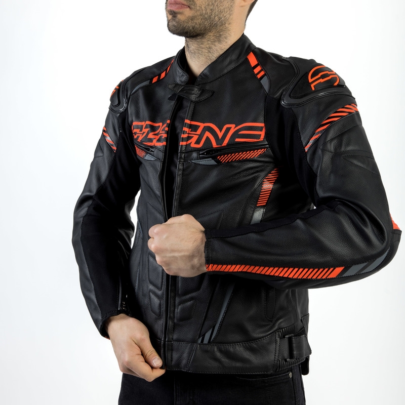 Motociklistička jakna Ozone RS600 crno-narančasta rasprodaja