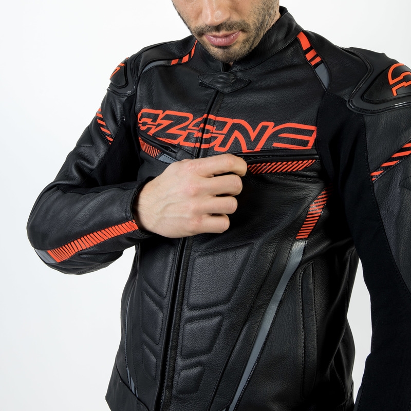 Motociklistička jakna Ozone RS600 crno-narančasta rasprodaja