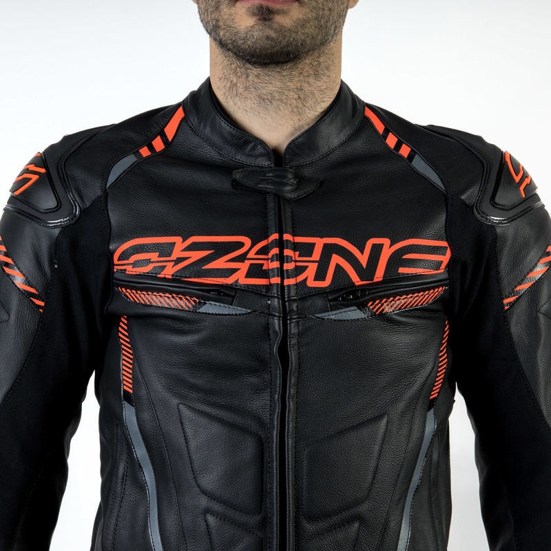 Motociklistička jakna Ozone RS600 crno-narančasta rasprodaja