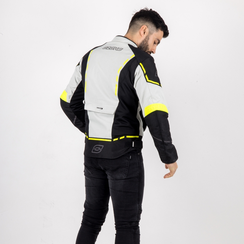 Motociklistička jakna Ozone Jet II sivo-crna-fluo žuta rasprodaja