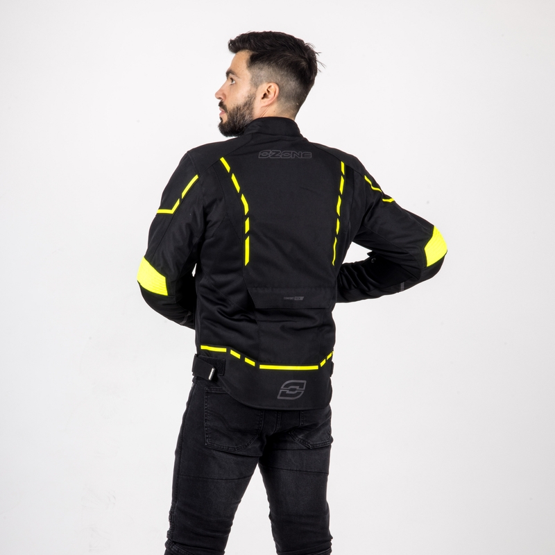 Motociklistička jakna Ozone Jet II crno-fluo žuta rasprodaja
