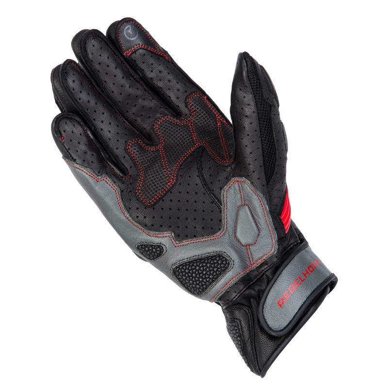 Motociklističke rukavice Rebelhorn Flux II crno-sivo-fluo crvene rasprodaja