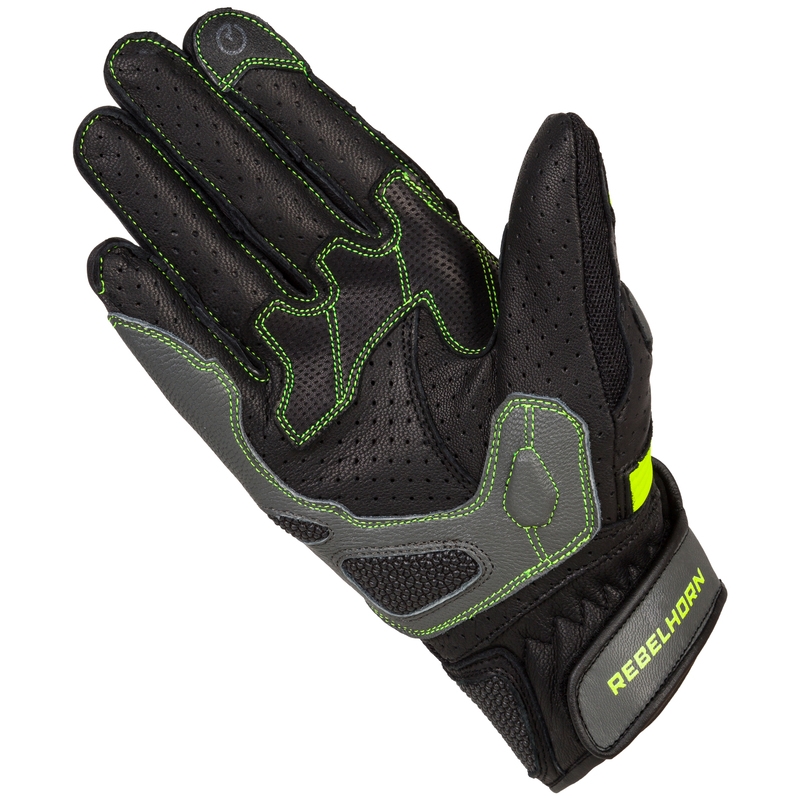 Motociklističke rukavice Rebelhorn Flux II crno-fluo-žute rasprodaja