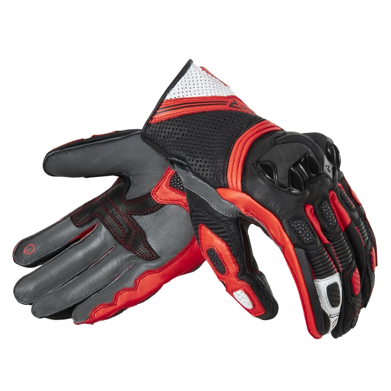 Motociklističke rukavice Rebelhorn ST Short crno-sive-fluo crvene rasprodaja