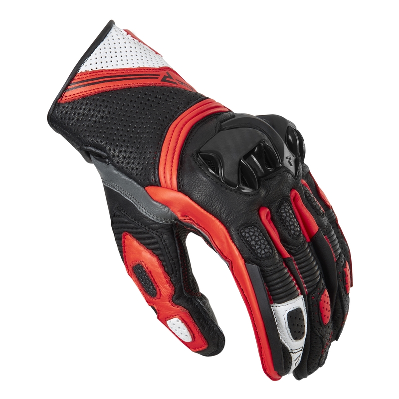 Motociklističke rukavice Rebelhorn ST Short crno-sive-fluo crvene rasprodaja