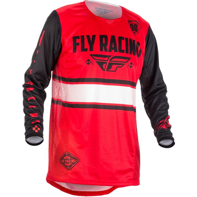 Motocross dres FLY Racing Kinetic ERA 2018 - USA crveno-crni