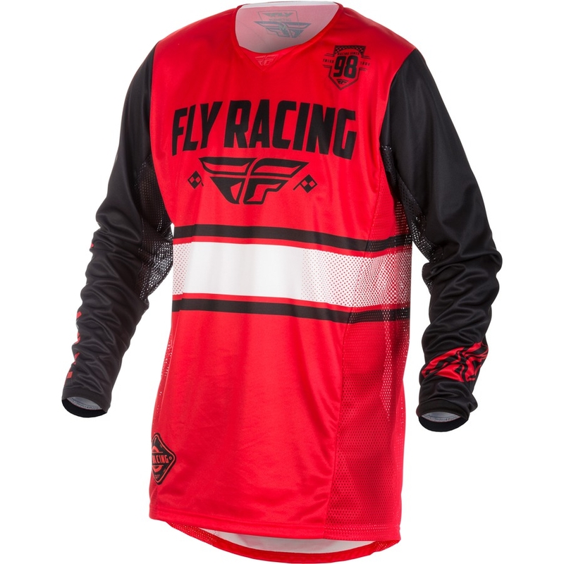 Motocross dres FLY Racing Kinetic ERA 2018 - USA crveno-crni