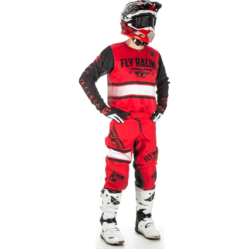 Motocross dres FLY Racing Kinetic ERA 2018 - USA crveno-crni