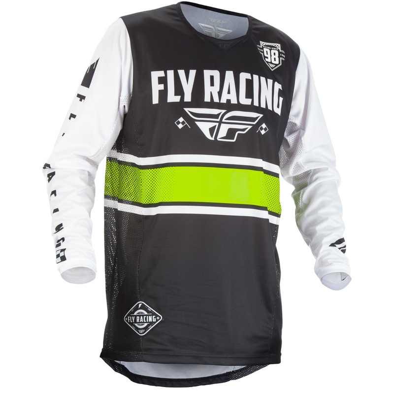 Motocross dres FLY Racing Kinetic ERA 2018 - USA bijelo-crni