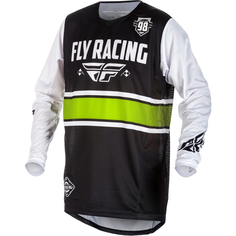 Motocross dres FLY Racing Kinetic ERA 2018 - USA bijelo-crni