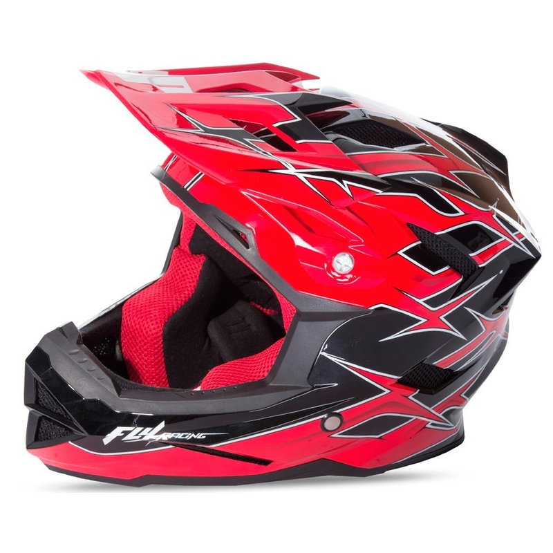 Motocross kaciga FLY Racing DEFAULT - USA crno-crvena