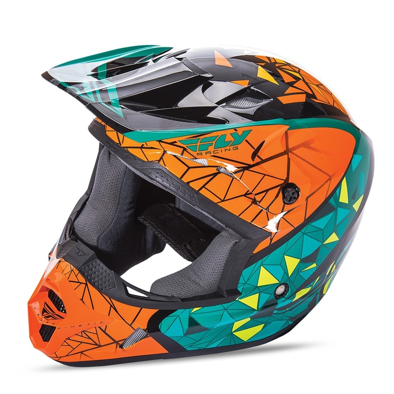 Motocross kaciga FLY Racing Kinetic CRUX - USA narančasto-tirkizno-crna