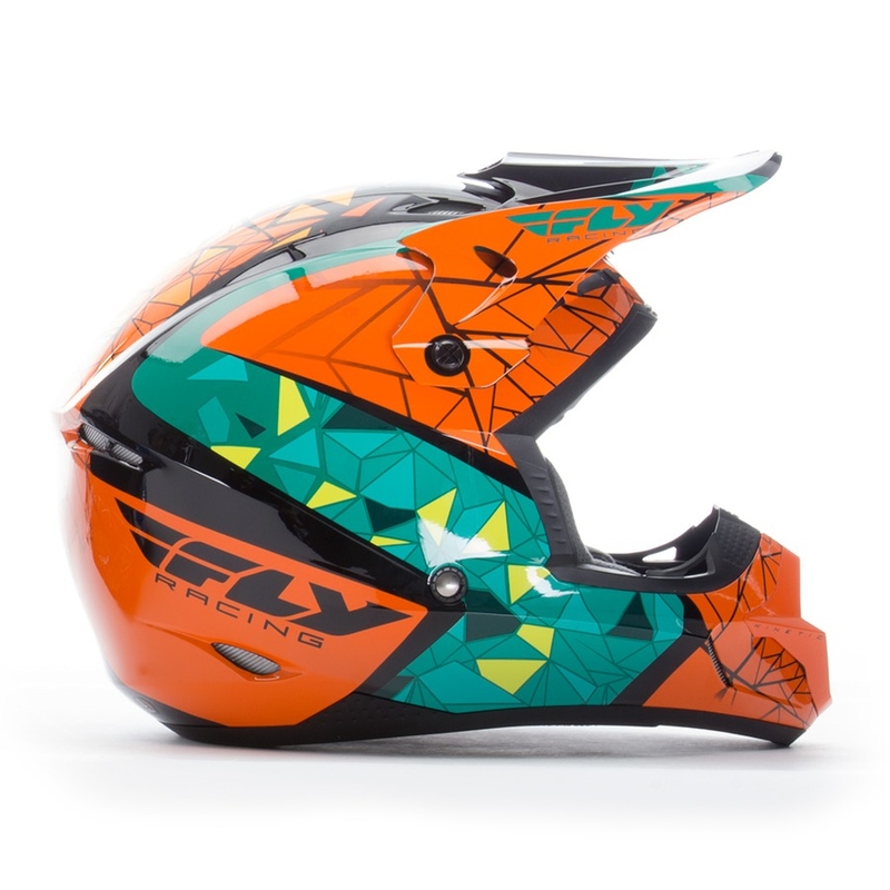 Motocross kaciga FLY Racing Kinetic CRUX - USA narančasto-tirkizno-crna