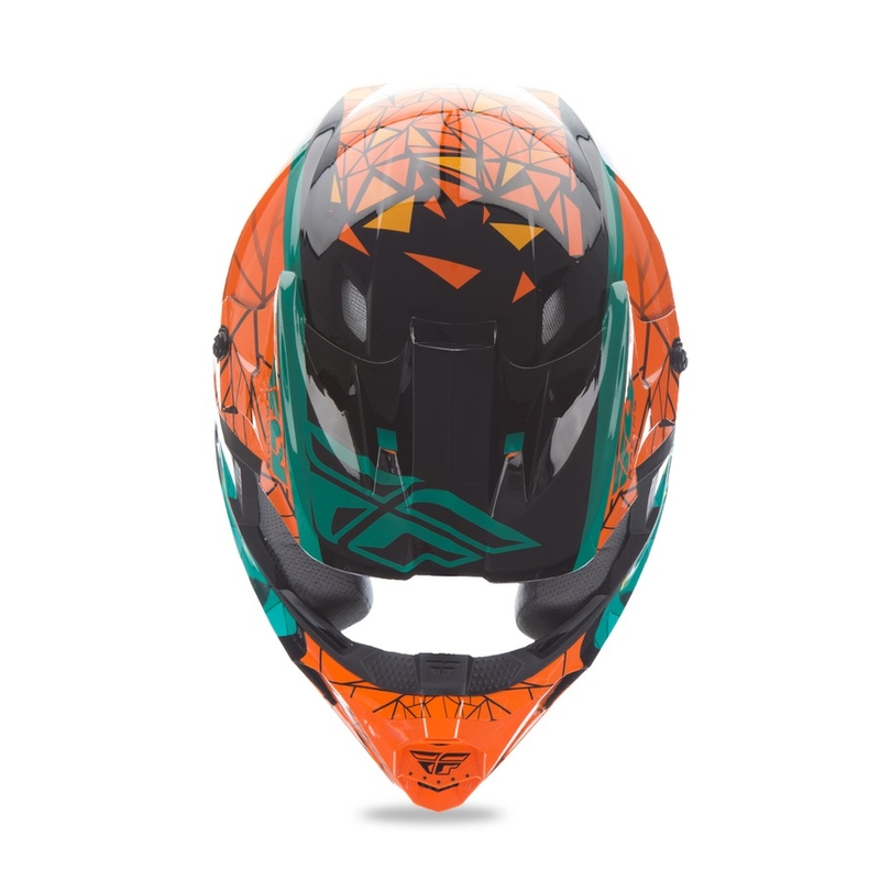 Motocross kaciga FLY Racing Kinetic CRUX - USA narančasto-tirkizno-crna