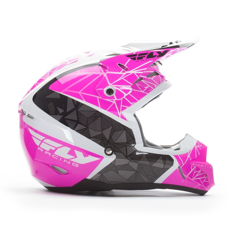 Motocross kaciga FLY Racing Kinetic CRUX - USA roza-crno-bijela