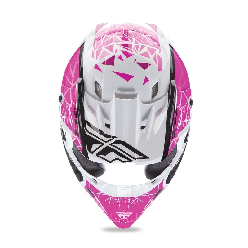 Motocross kaciga FLY Racing Kinetic CRUX - USA roza-crno-bijela