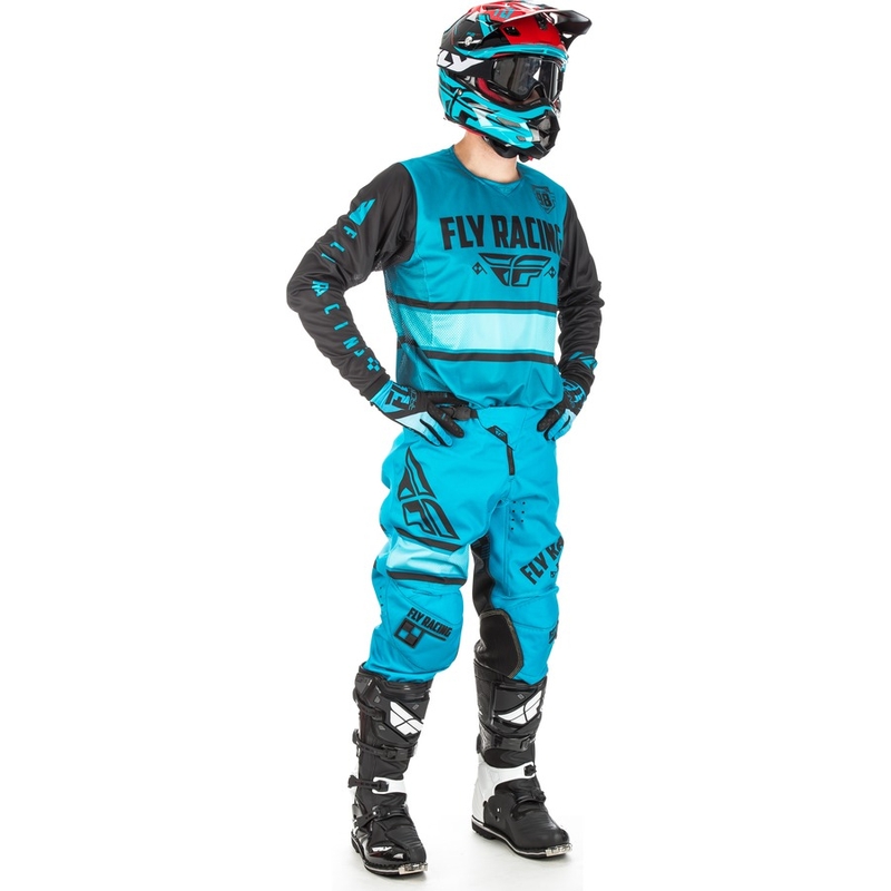 Motocross dres FLY Racing Kinetic ERA 2018 - USA plavo-crni