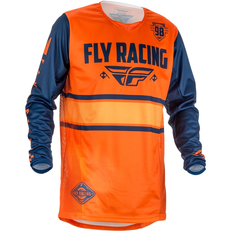Motocross dres FLY Racing Kinetic ERA 2018 - USA narančasto-plavi
