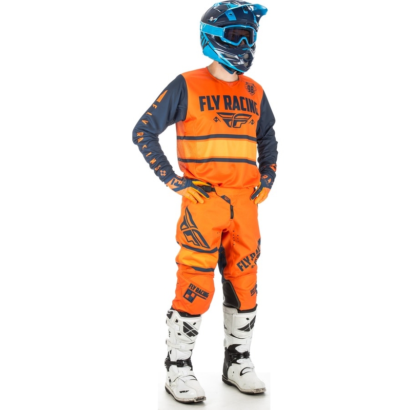 Motocross dres FLY Racing Kinetic ERA 2018 - USA narančasto-plavi