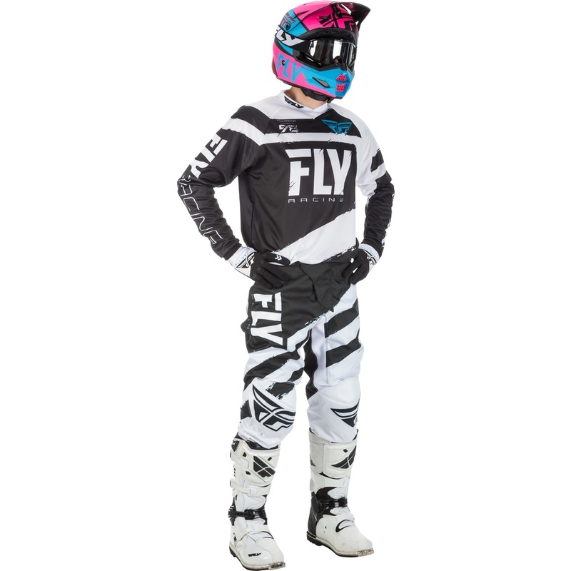 Motocross dres FLY Racing F-16 2018 - USA crno bijeli