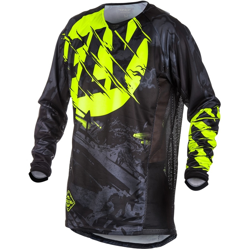 Motocross dres FLY Racing Kinetic OUTLAW 2018 - USA crno-fluo žuti