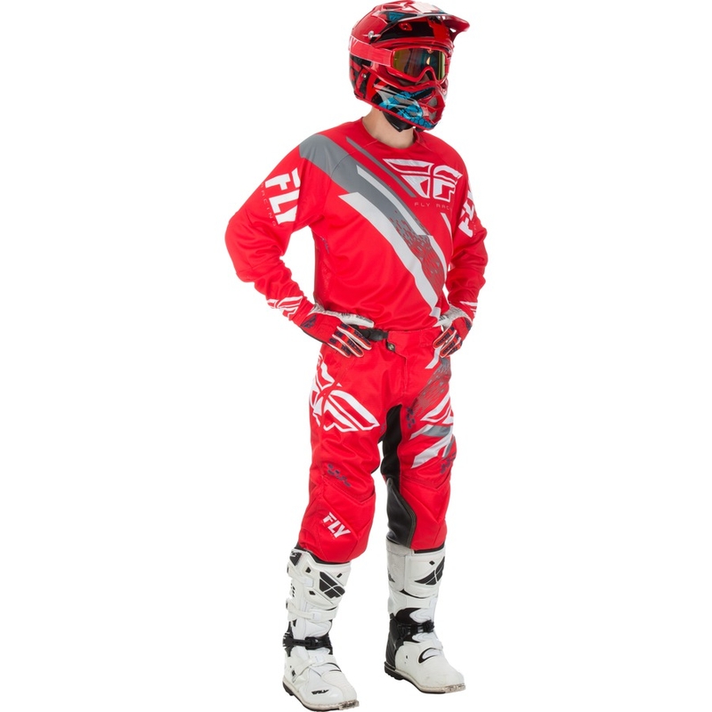 Motocross dres FLY Racing EVO 2018 - USA crveno-sivo-bijeli