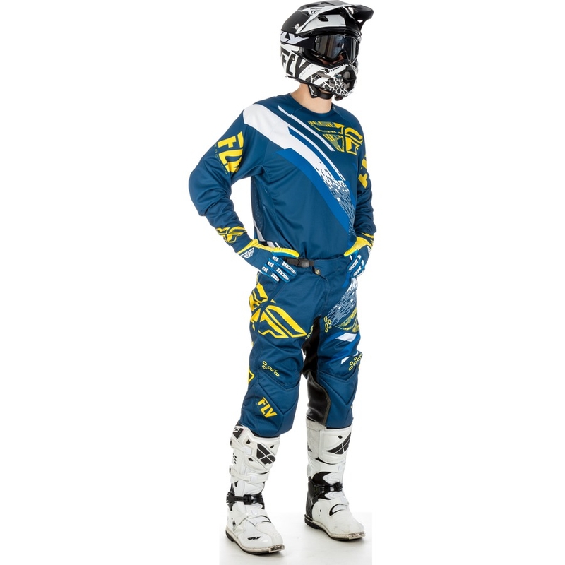 Motocross dres FLY Racing EVO 2018 - USA plavo-žuto-bijeli