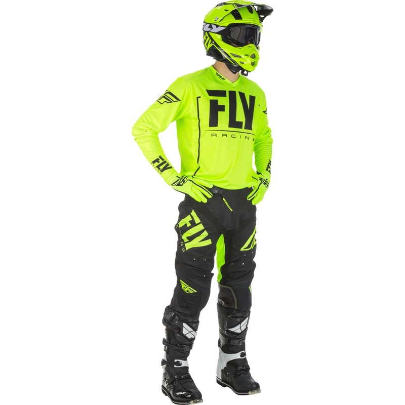 Motocross dres FLY Racing LITE 2018 - USA crno-fluo žuti