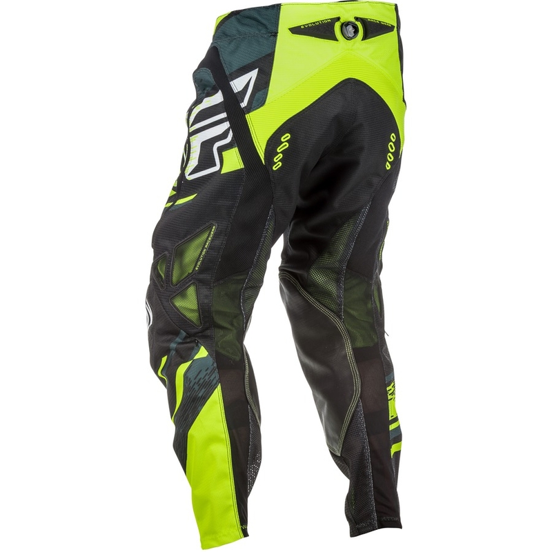 Motocross hlače FLY Racing EVO 2018 - USA crno-bijele-fluo žute