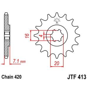 Řetězové kolečko JT 16 zubů, 420