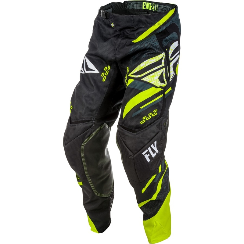 Motocross hlače FLY Racing EVO 2018 - USA crno-bijele-fluo žute