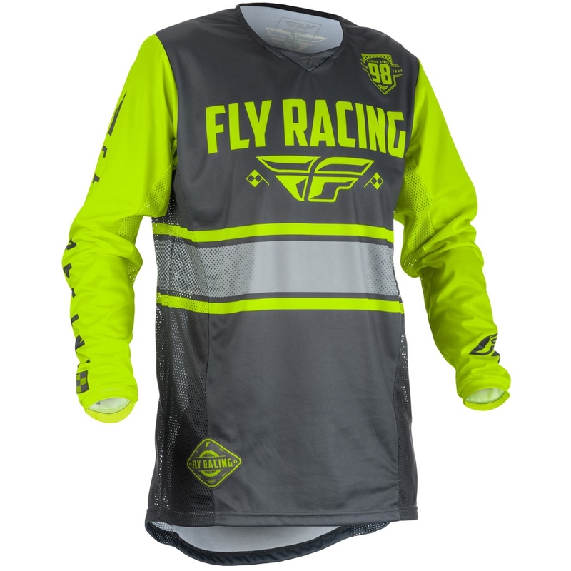 Dječji motocross dres FLY Racing Kinetic ERA 2018 - SAD sivo-fluo žuti