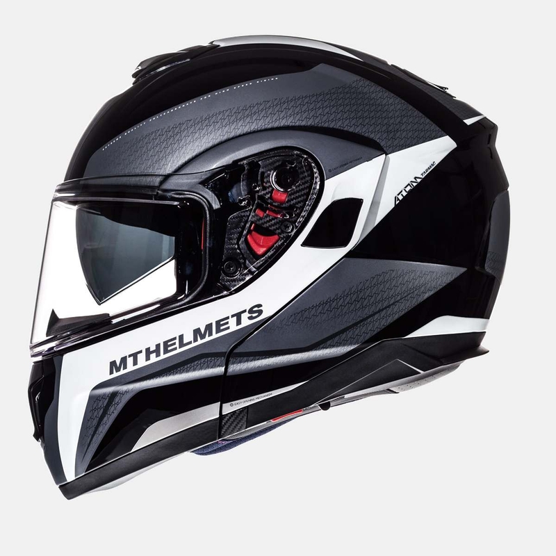 Motociklistička kaciga na preklop MT Atom Tarmac crna mat-bijela rasprodaja